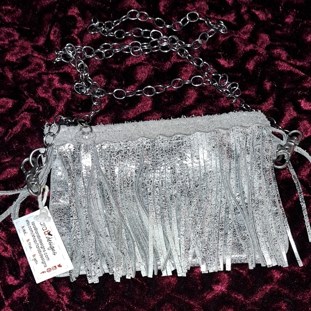 Lara B Designs Silver Fringe Crossbody